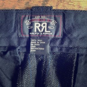 Double RL Men’s Pinstripe, flat front trouser